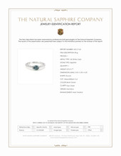 0.77 Ct. Bluish Green Sapphire Antique Style Ring, 14K White Gold Scan Report