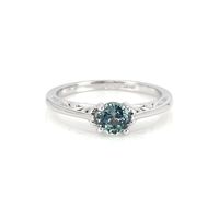 0.77 Ct. Sapphire Antique Style Ring, 14K White Gold Video