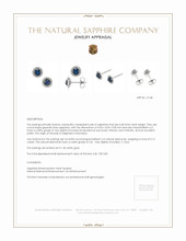 0.68 Ct.Tw. Greenish Blue Sapphire and Natural Diamond Pave Earrings, 14K White Gold Appraisal