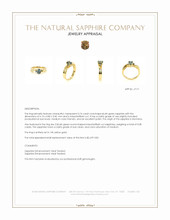0.76 Ct. Bluish Green Sapphire Three Stone Ring, 14K Yellow Gold Appraisal