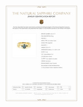 0.76 Ct. Bluish Green Sapphire Three Stone Ring, 14K Yellow Gold Scan Report