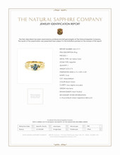 0.76 Ct. Bluish Green Sapphire Three Stone Ring, 14K Yellow Gold Scan Report