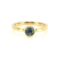 0.71 Ct. Sapphire Bezel Ring, 14K Yellow Gold Video