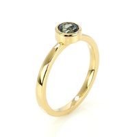 0.71 Ct. Sapphire Bezel Ring, 14K Yellow Gold Image