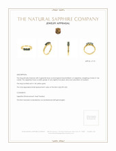 1.06 Ct. Greenish Blue Sapphire Antique Style Ring, 14K Yellow Gold Appraisal
