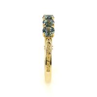 1.06 Ct. Greenish Blue Sapphire Antique Style Ring, 14K Yellow Gold Image