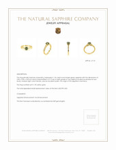 1.26 Ct. Green Sapphire Antique Style Ring, 14K Yellow Gold Appraisal