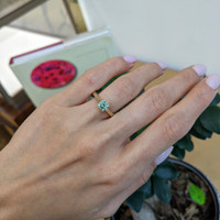 1.26 Ct. Green Sapphire Antique Style Ring, 14K Yellow Gold Life Style