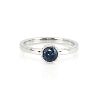 0.72 Ct. Blue Sapphire Bezel Ring, 14K White Gold Video