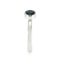 0.72 Ct. Blue Sapphire Bezel Ring, 14K White Gold Image