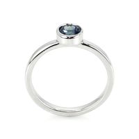 0.72 Ct. Blue Sapphire Bezel Ring, 14K White Gold Image