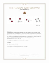 0.65 Ct.Tw.Total Carat Weight Ruby and Natural Diamond Pave Earrings, 18K White Gold Appraisal