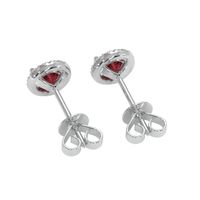 0.65 Ct.Tw. Ruby Natural Diamond Pave Earrings, 18K White Gold Image