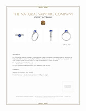 0.90 Ct. Blue Sapphire Solitaire Ring, 14K White Gold Appraisal