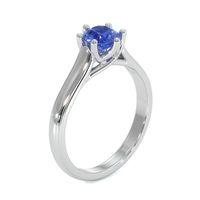 0.90 Ct. Blue Sapphire Solitaire Ring, 14K White Gold Image