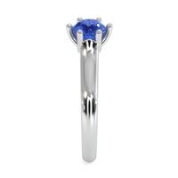0.90 Ct. Blue Sapphire Solitaire Ring, 14K White Gold Image