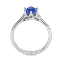 0.90 Ct. Blue Sapphire Solitaire Ring, 14K White Gold Image