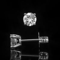 1.10 Ct.Tw.Total Carat Weight Sapphire Studs Earrings, 14K White Gold Image