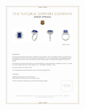 10.55 Ct. Blue Sapphire and Natural Diamond Antique Style Ring, Platinum 950 Appraisal
