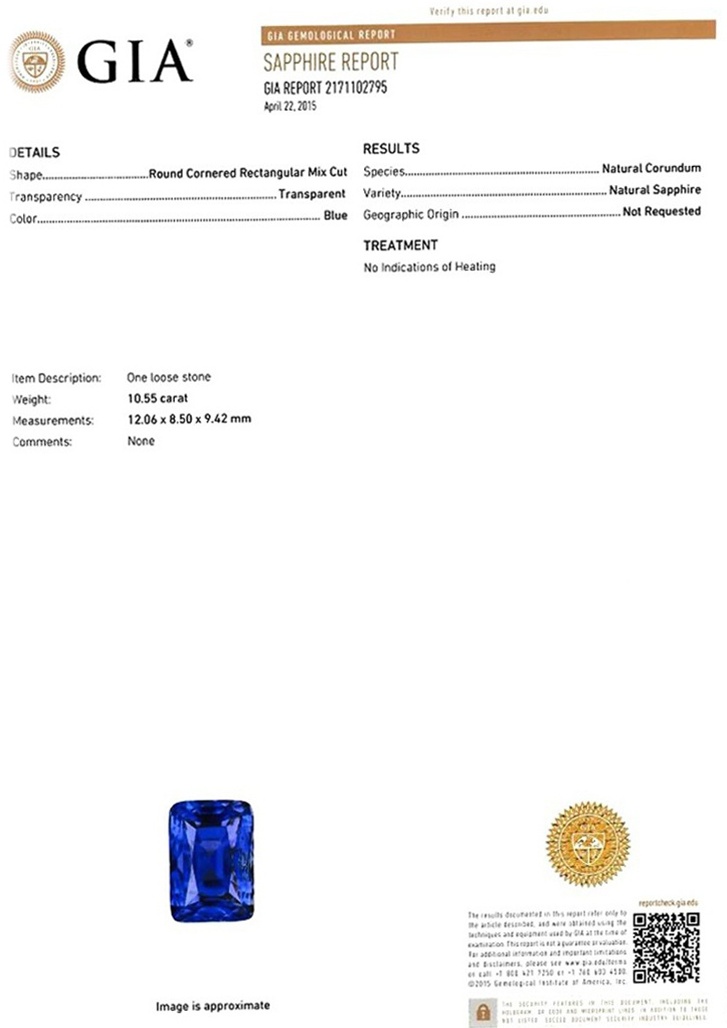 10.55 Ct. Blue Sapphire and Natural Diamond Antique Style Ring, Platinum 950
