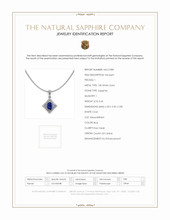 0.65 Ct. Sapphire Natural Diamond Pave Pendant, 18K White Gold Scan Report