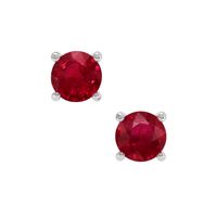 0.95 Ct.Tw. Ruby Studs Earrings, 14K White Gold Video