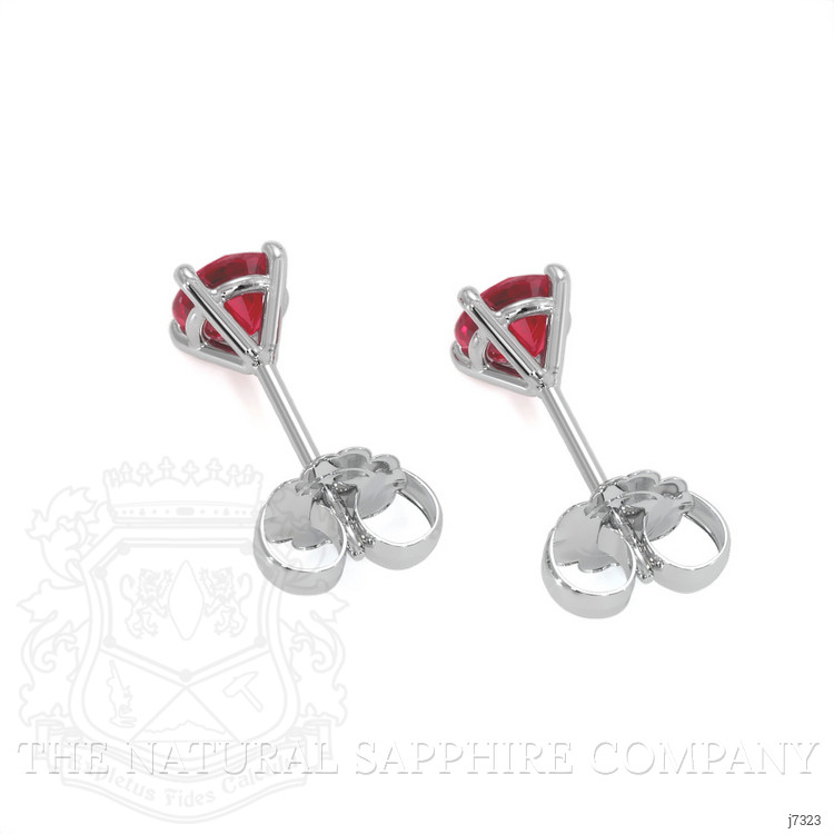 0.95 Ct.Tw. Ruby Studs Earrings, 14K White Gold