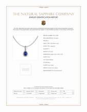 0.60 Ct. Sapphire Natural Diamond Pave Pendant, 18K White Gold Scan Report