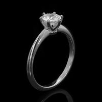0.65 Ct. White Sapphire Solitaire Ring, 14K White Gold Image