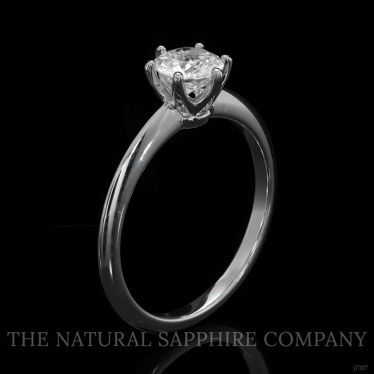 0.65 Ct. White Sapphire Solitaire Ring, 14K White Gold