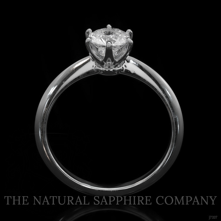 0.65 Ct. White Sapphire Solitaire Ring, 14K White Gold