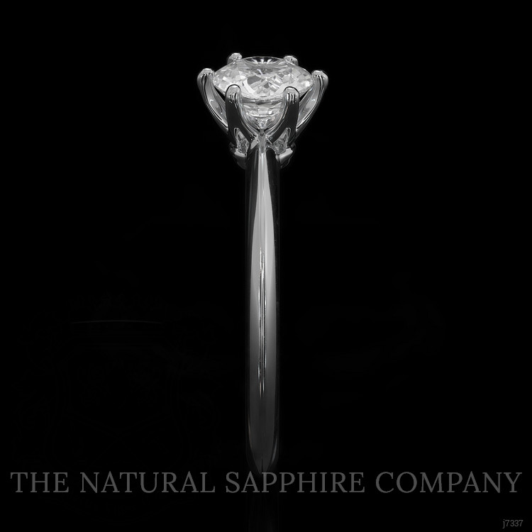 0.65 Ct. White Sapphire Solitaire Ring, 14K White Gold