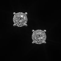 1.10 Ct.Tw. White Sapphire Studs Earrings, 14K White Gold Video