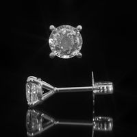 1.10 Ct.Tw. White Sapphire Studs Earrings, 14K White Gold Image