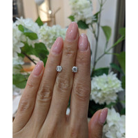 1.10&nbsp;Ct.Tw.Total Carat Weight White Sapphire Studs Earrings, 14K White Gold Life Style