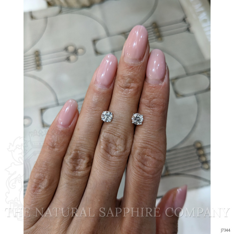 1.10 Ct.Tw. White Sapphire Studs Earrings, 14K White Gold