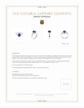 2.38 Ct. Blue Sapphire and Natural Diamond Three Stone Ring, 18K White Gold Appraisal
