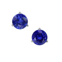 1.25 Ct.Tw.Total Carat Weight Sapphire Studs Earrings, 14K White Gold Video