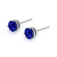 1.25 Ct.Tw. Blue Sapphire Studs Earrings, 14K White Gold Image