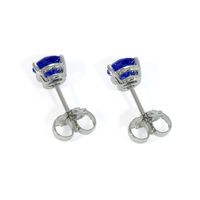 1.25 Ct.Tw. Blue Sapphire Studs Earrings, 14K White Gold Image