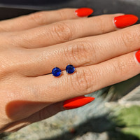 1.25 Ct.Tw. Blue Sapphire Studs Earrings, 14K White Gold Life Style