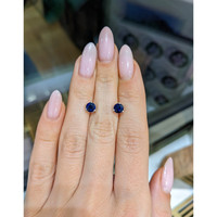 1.25&nbsp;Ct.Tw.Total Carat Weight Blue Sapphire Studs Earrings, 14K White Gold Life Style