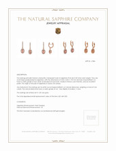 0.50 Ct.Tw.Total Carat Weight Padparadscha Sapphire and Natural Diamond Pave Earrings, 14K Rose Gold Appraisal