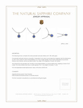 0.45 Ct. Sapphire Natural Diamond Pave Pendant, 18K White Gold Appraisal