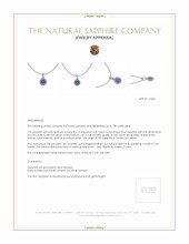 0.45 Ct. Blue Sapphire and Natural Diamond Pave Pendant, 18K White Gold Appraisal
