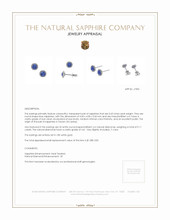 0.65 Ct.Tw.Total Carat Weight Blue Sapphire and Natural Diamond Studs Earrings, 18K White Gold Appraisal