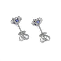 0.65 Ct.Tw.Total Carat Weight Sapphire Natural Diamond Pave Earrings, 18K White Gold Image