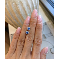 0.65&nbsp;Ct.Tw.Total Carat Weight Blue Sapphire and Natural Diamond Pave Earrings, 18K White Gold Life Style