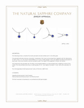 0.30 Ct. Blue Sapphire and Natural Diamond Pave Pendant, 14K White Gold Appraisal