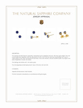 1.75 Ct.Tw.Total Carat Weight Sapphire Studs Earrings, 14K Yellow Gold Appraisal
